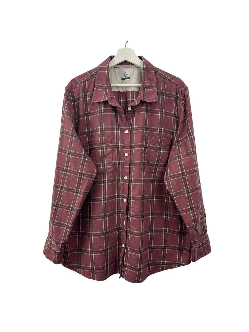 Ridgecut Women’s Plaid Button Down Long Sleeve Shirt Size 2X